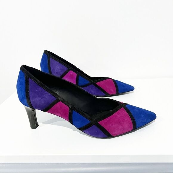 GEOX Bibbiana D949CA Patchwork Leather Suede Multicolor 2.5” Low Heels sz 39 - Picture 6 of 13